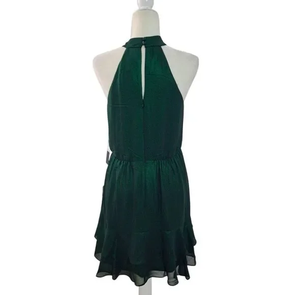 Adrianna Papell Women's Sleeveless Halter Neck Dress Green Party Cocktail Sz 8 - Picture 4 of 9